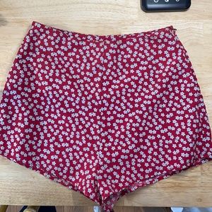 Superdown Red Floral Shorts